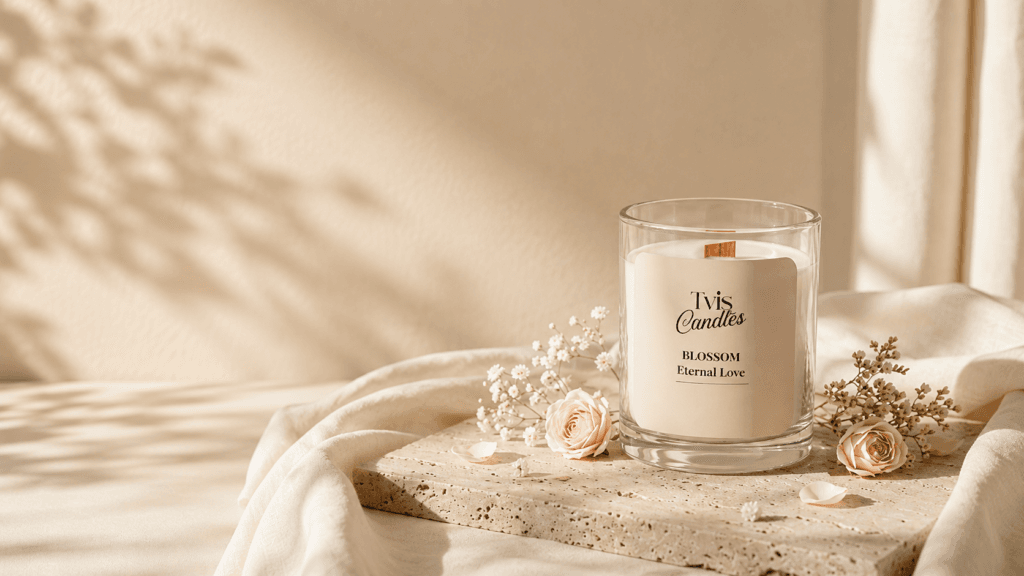 Blossom Eternal Love handcrafted soy wax candle by TVIS Candles