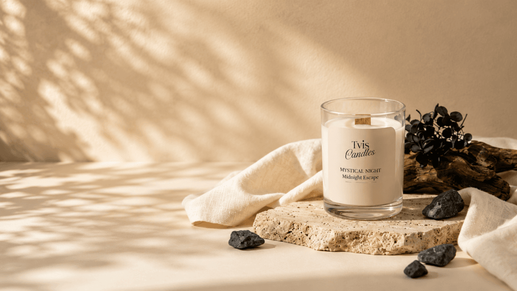 Mystical Night Midnight Escape handcrafted soy wax candle by TVIS Candles