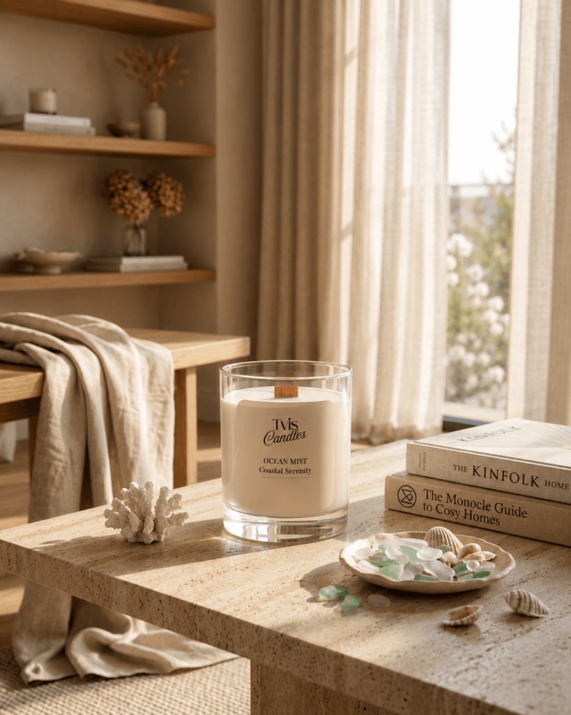 Ocean inspired soy wax candle with premium fragrance